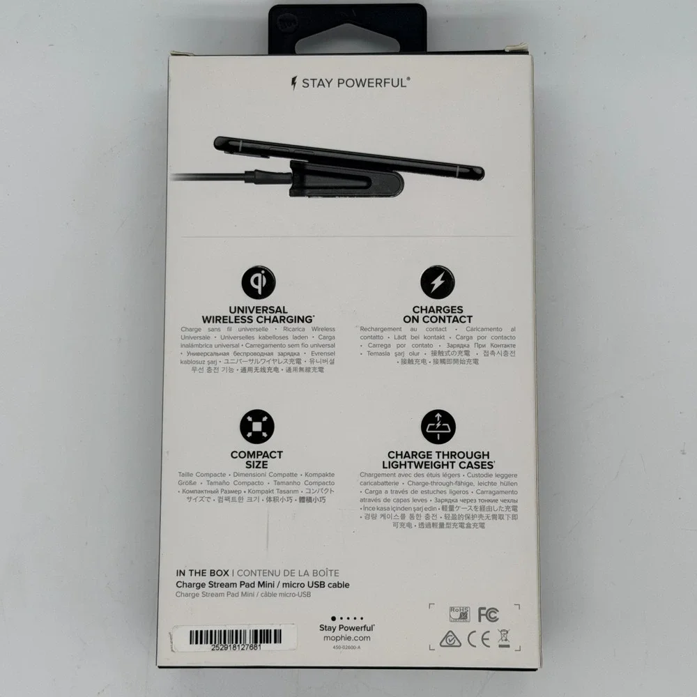 Mophie Charge Stream Pad Mini Wireless Charging Pad 5-watts With Micro USB Cable